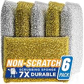 SPONGENATOR Kitchen Sponges for Dishes, Scouring Pads Non Scratch Scrubbers | Multi-surface non-metal dish scouring scrubbers in 2 colors for fast cleaning; heavy duty and non-scratch