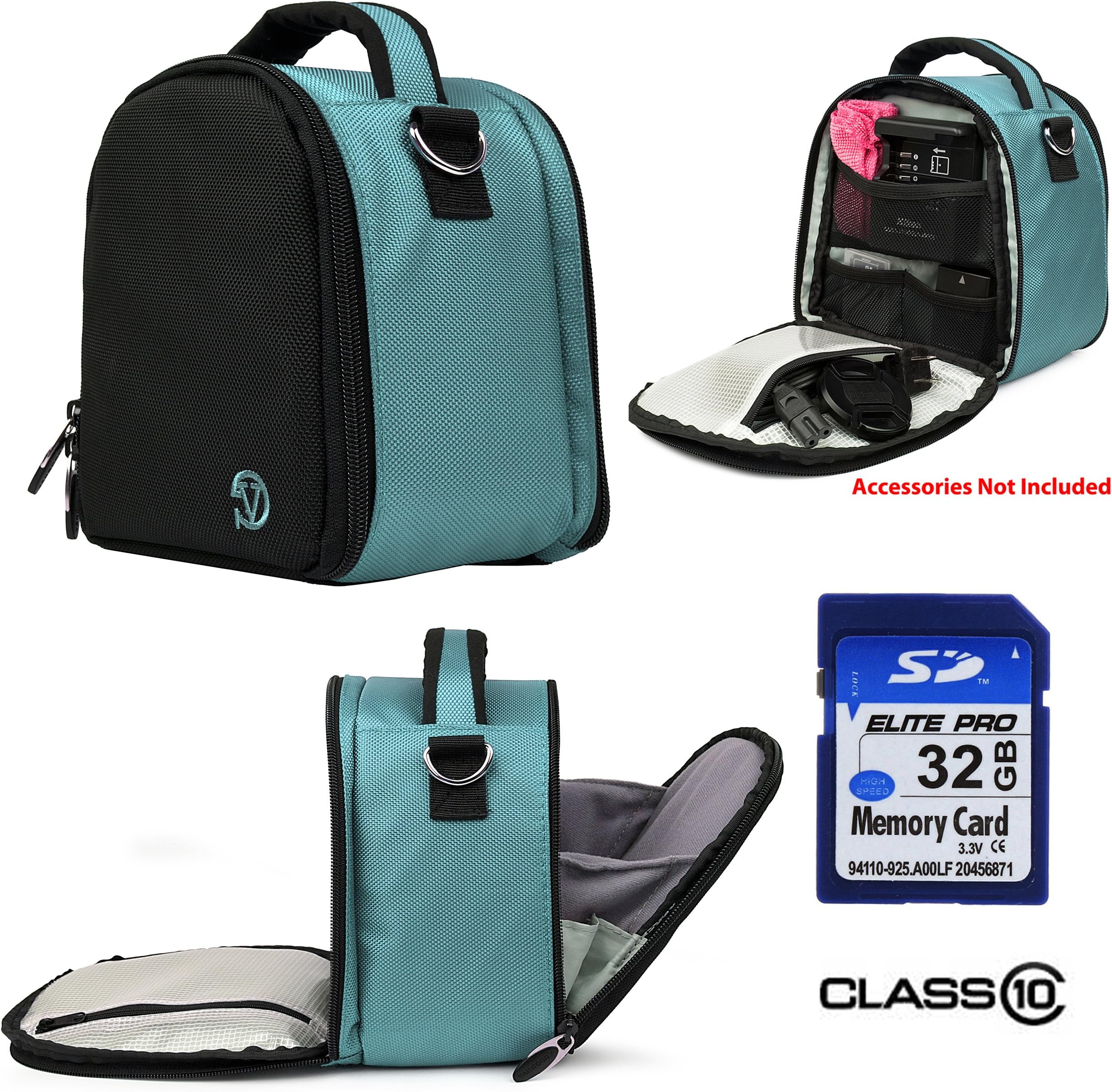 Laurel Travel Camera Bag Case For Fujifilm Finepix S1, S8600, S9200, S9400W, X-T1 DSLR Camera + 32GB Class 10 SD Card