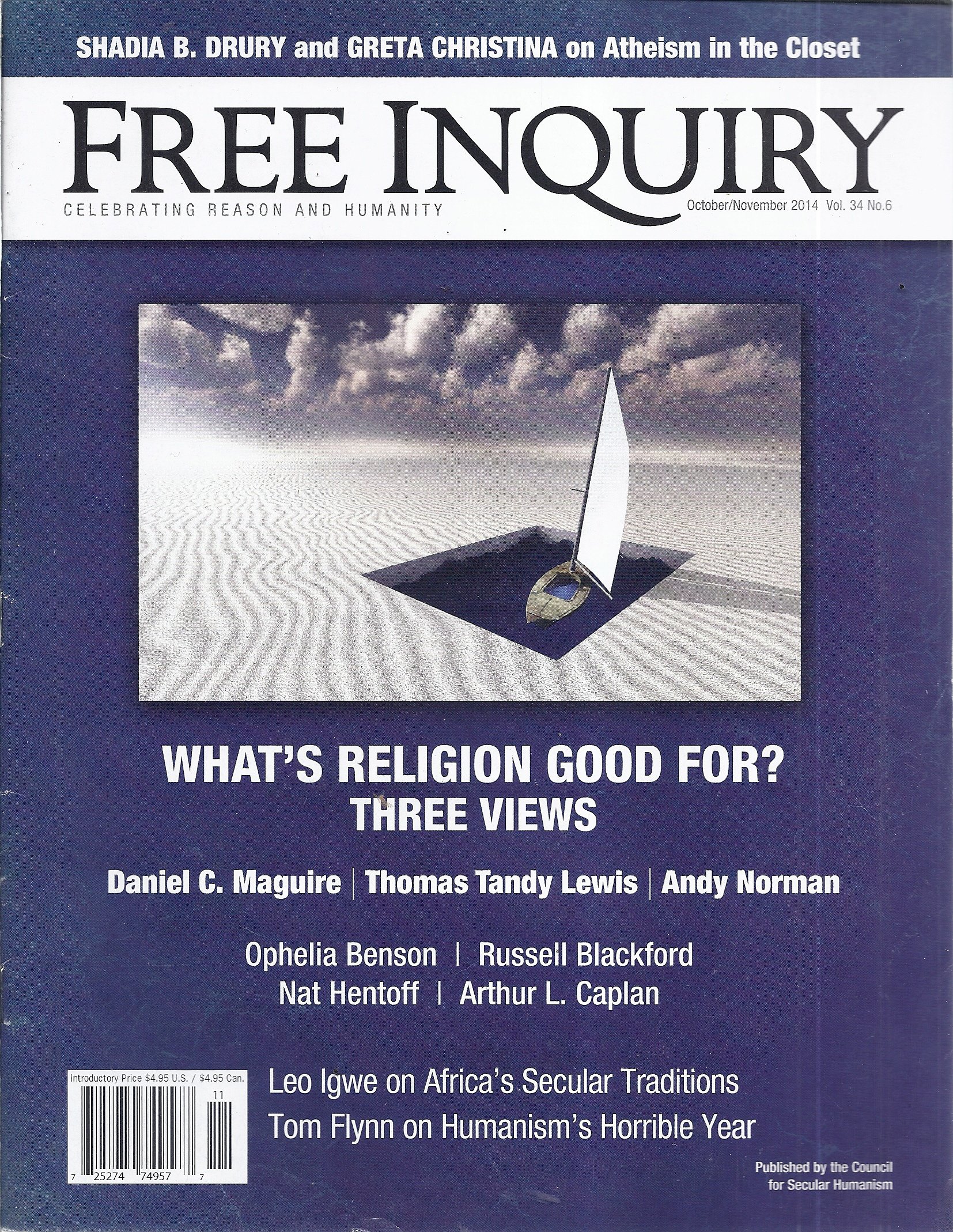 Free Inquiry Magazine October November 2014 V Amazon Com Books