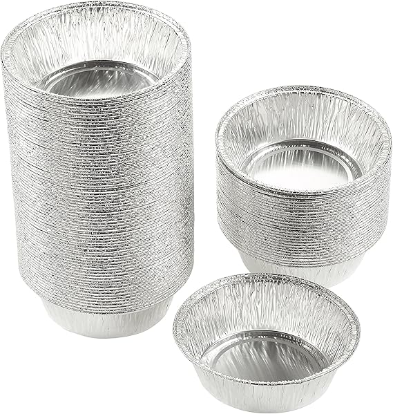 Aluminum Foil Pie Pans 100Piece Round Disposable Baking Tin Pans for