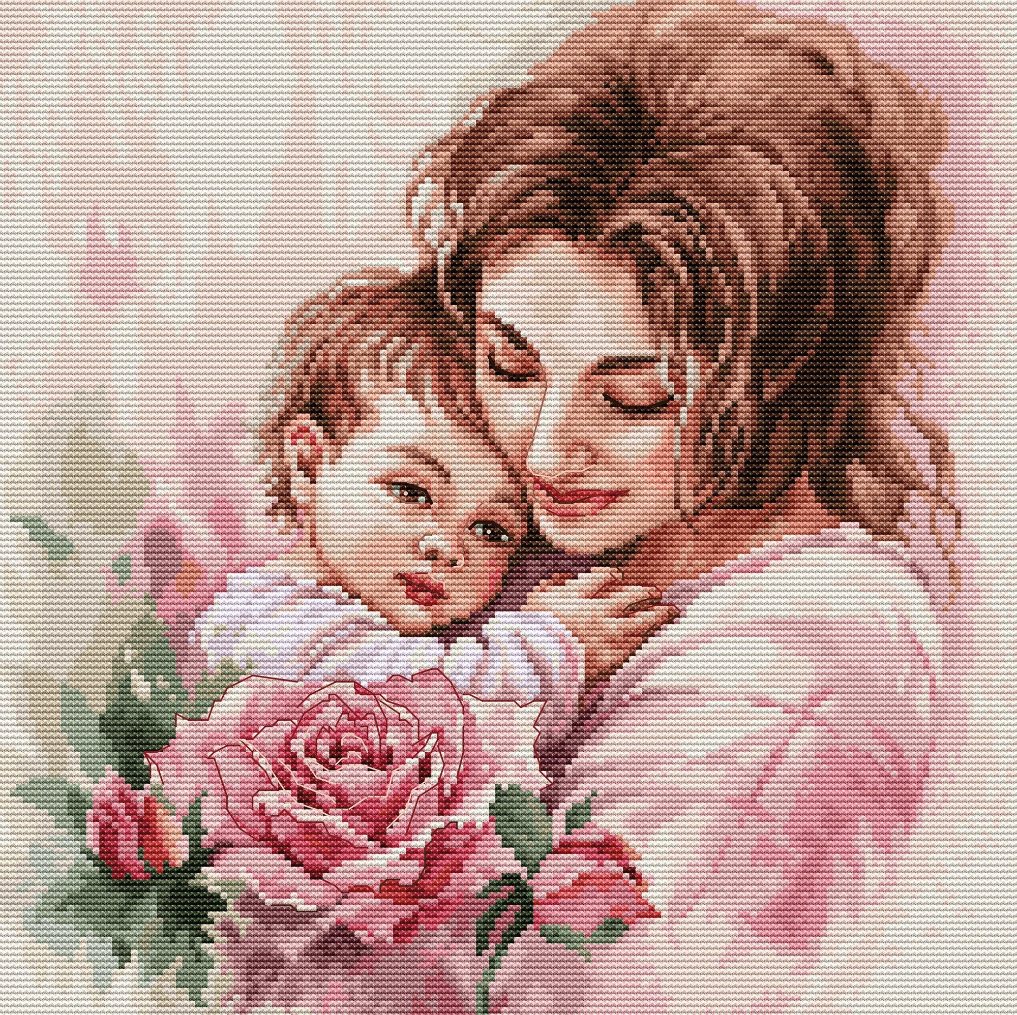 Luca-S Cross Stitch Kit Moments of Longing, BU5051, Counted Cross Stitch Kit for Adults, Needlecraft and Embroidery Kit