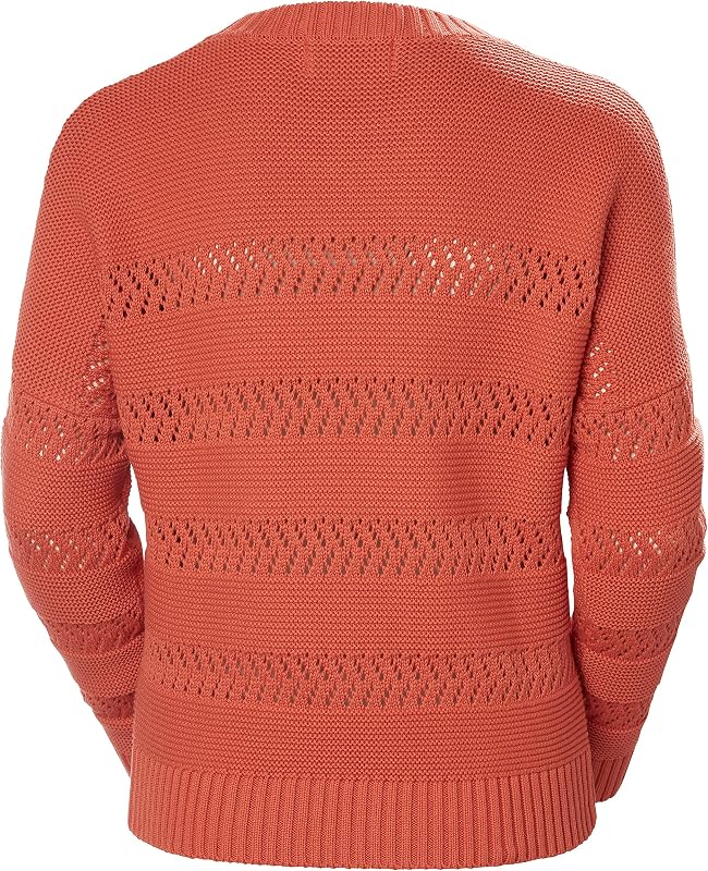Damen W Pier Pointelle Sweater Pullover, Terracotta, L