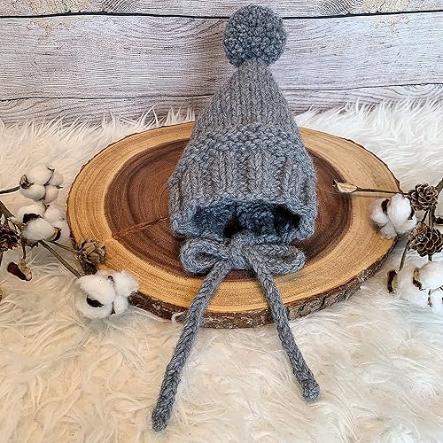 grey knitted baby hat