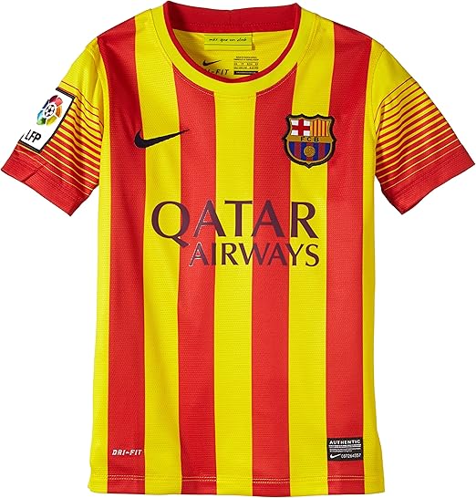 Amazon Co Jp Nike Junior 13 14 Barcelona Away Jersey B Yellow X U Red Medium Navy Clothing Accessories
