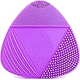 Silicone Sonic Facial Cleansing Brush - Best Beauty Massager for Normal, Sensitive, Combination Skin - Deep Cleaning Exfoliating Face Scrubber, Waterproof & Rechargeable Cleanser Tool (Purple)