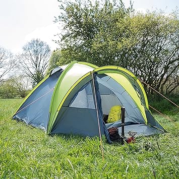 Wanderlust 4 Personen Zelt/Kuppelzelt/Familienzelt/Outdoor Zelt - wasserabweisend - besonders schnell und einfach aufzubauen 