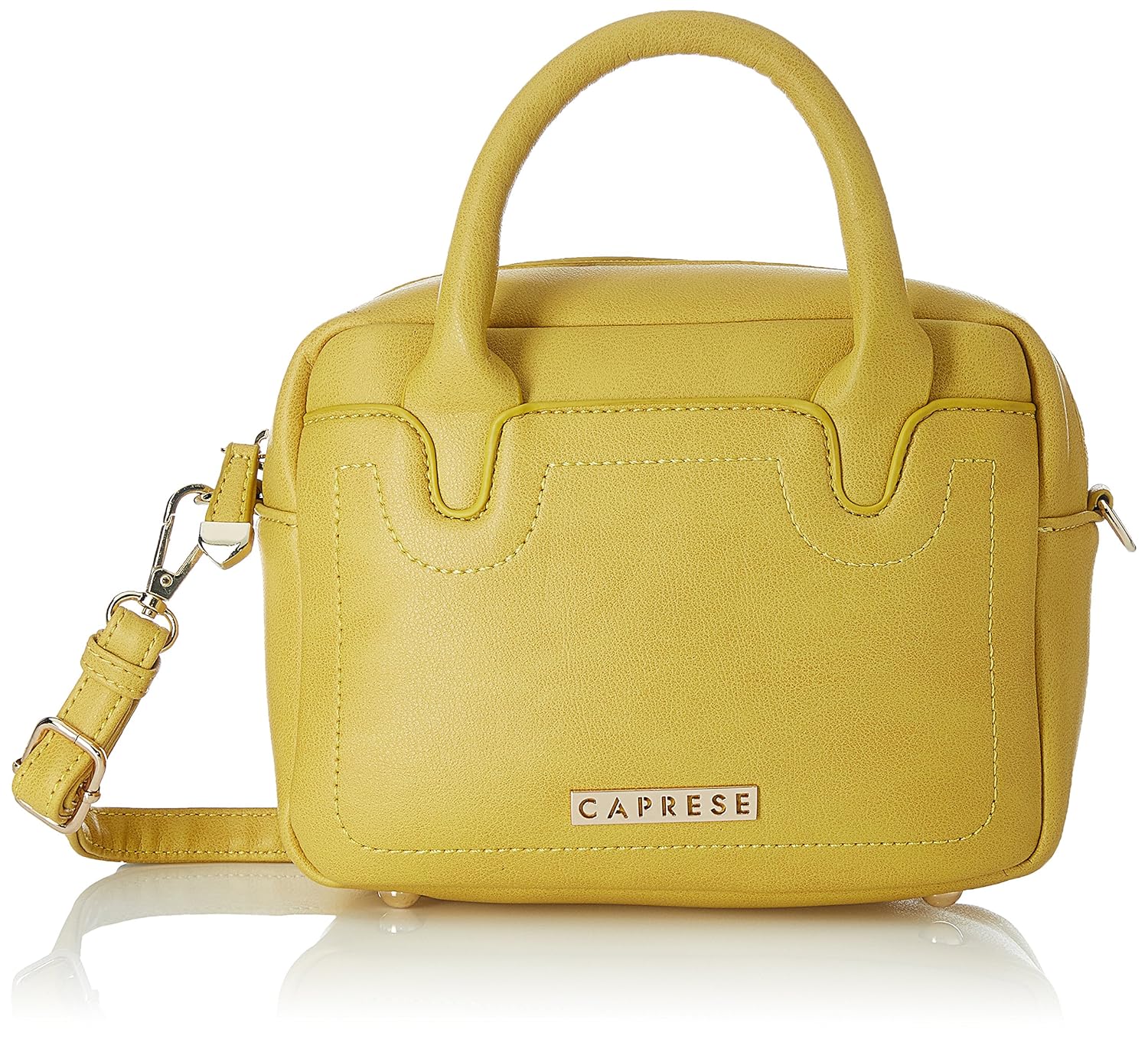 caprese kiara women's satchel (yellow)