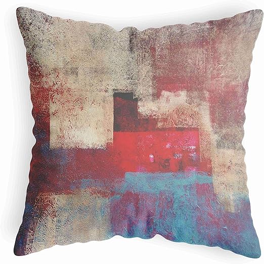Amazon Com Lucasng Red Abstract Throw Pillow Cover 20x20 For Couch Colorful Decorative Pillow Cover For Room Decor Beige Brown Throw Pillow Cover For Sofa Bed Soft Pillow Cover With Duplex Printings Home Kitchen