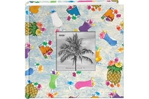 Pioneer Photo Albums 200-Pocket Tropical Drinks Design Fabric Frame Cover Photo Album for 4 by 6-Inch Prints