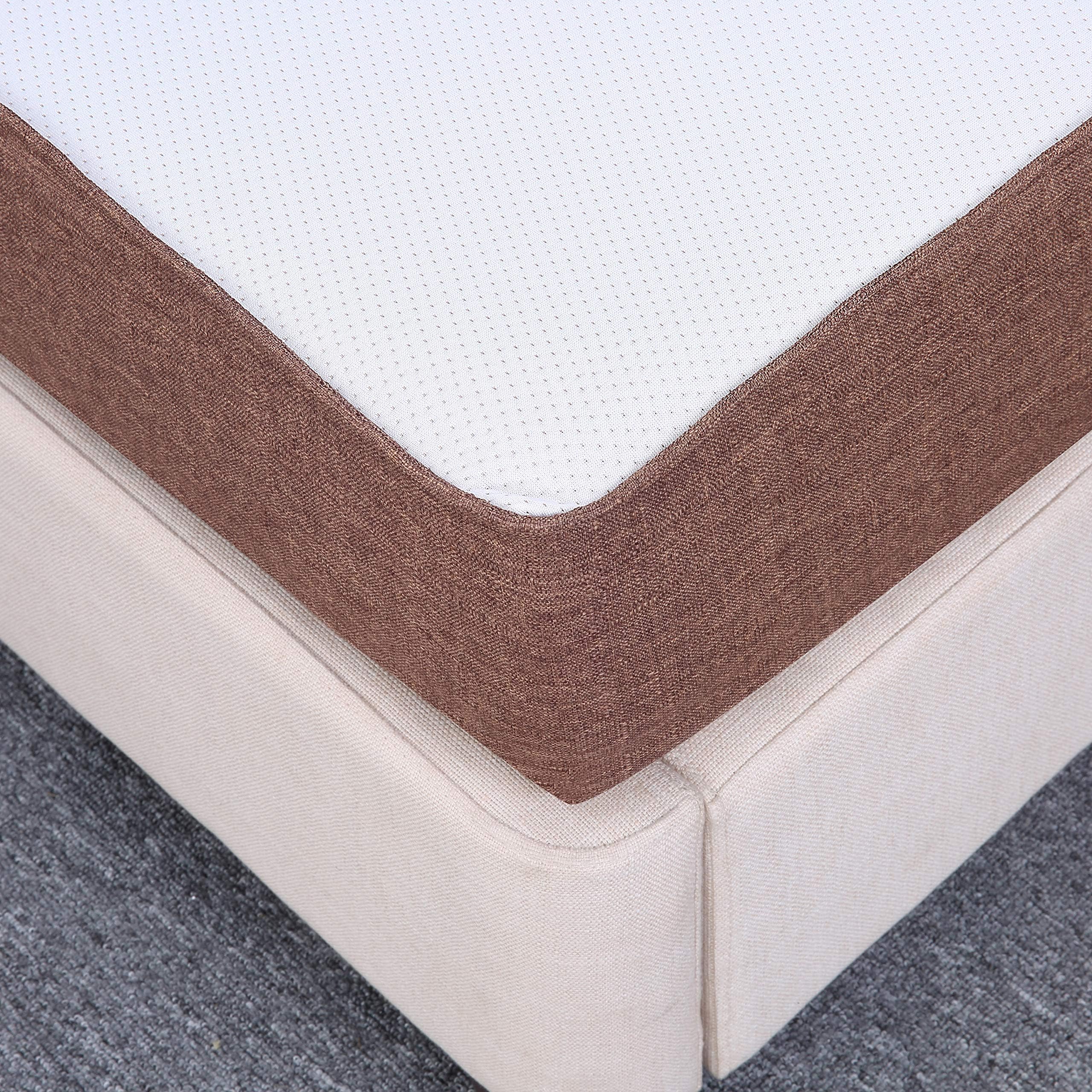 Attro Cozeesleep Gel Memory Foam Mattress in a Box (72X72x6-Inch, Brown and White)