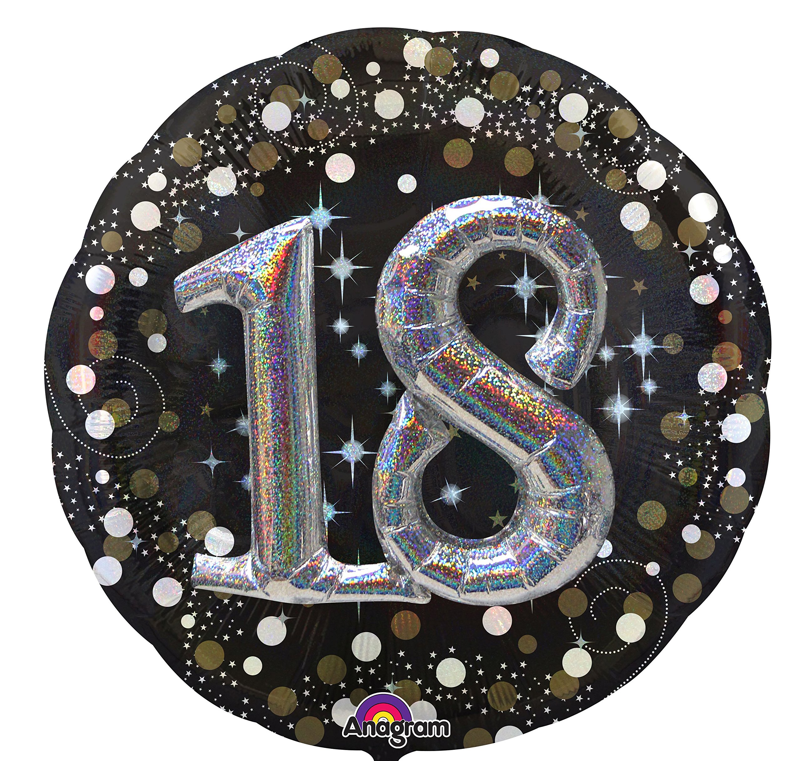 Amscan Anagram 3451101 - Gold Sparkling Celebration 18th Birthday Round Foil Balloon - 36 Inch