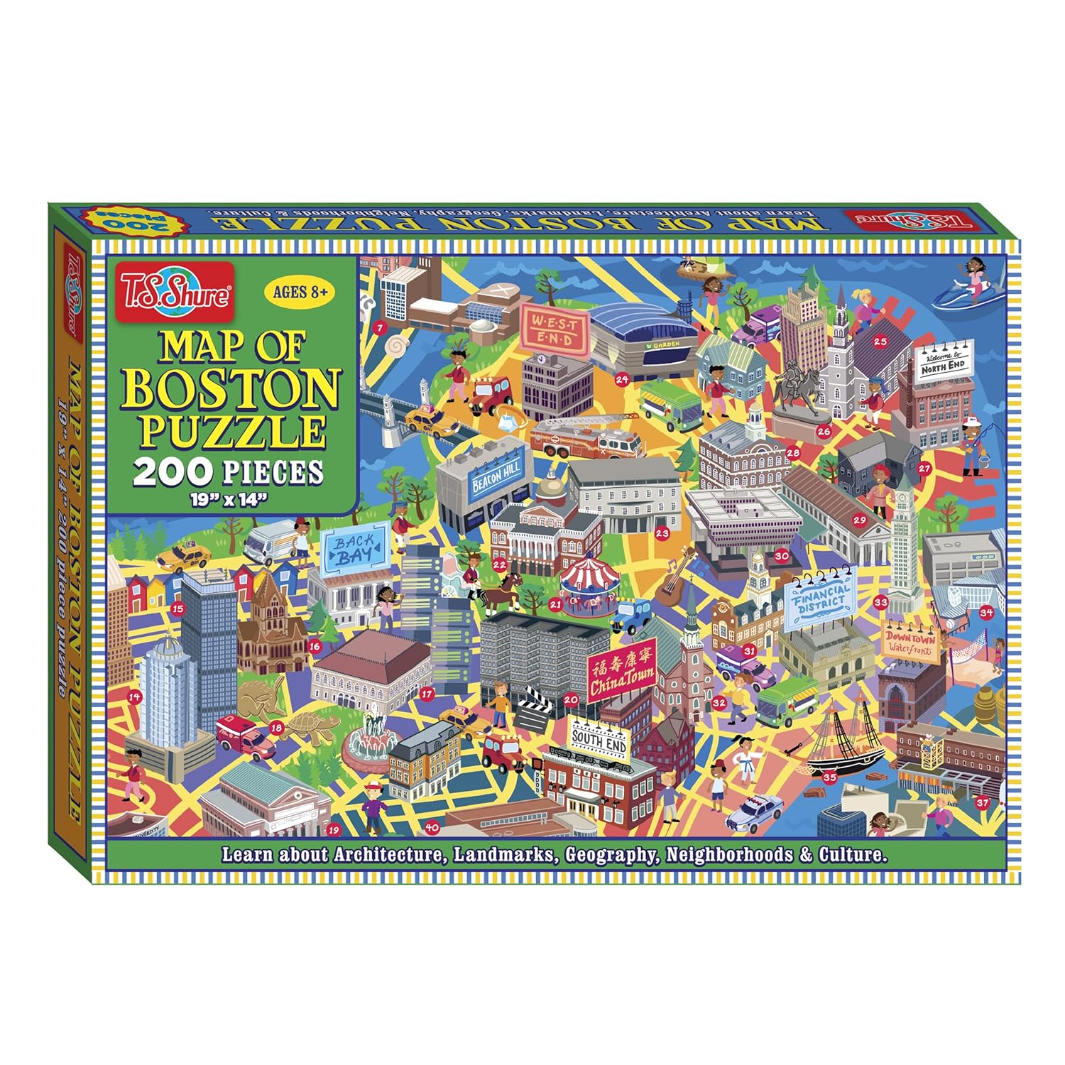 Shure Map of Boston 200 Piece Jigsaw Puzzle 492 T.S Jigsaw Puzzles Puzzles