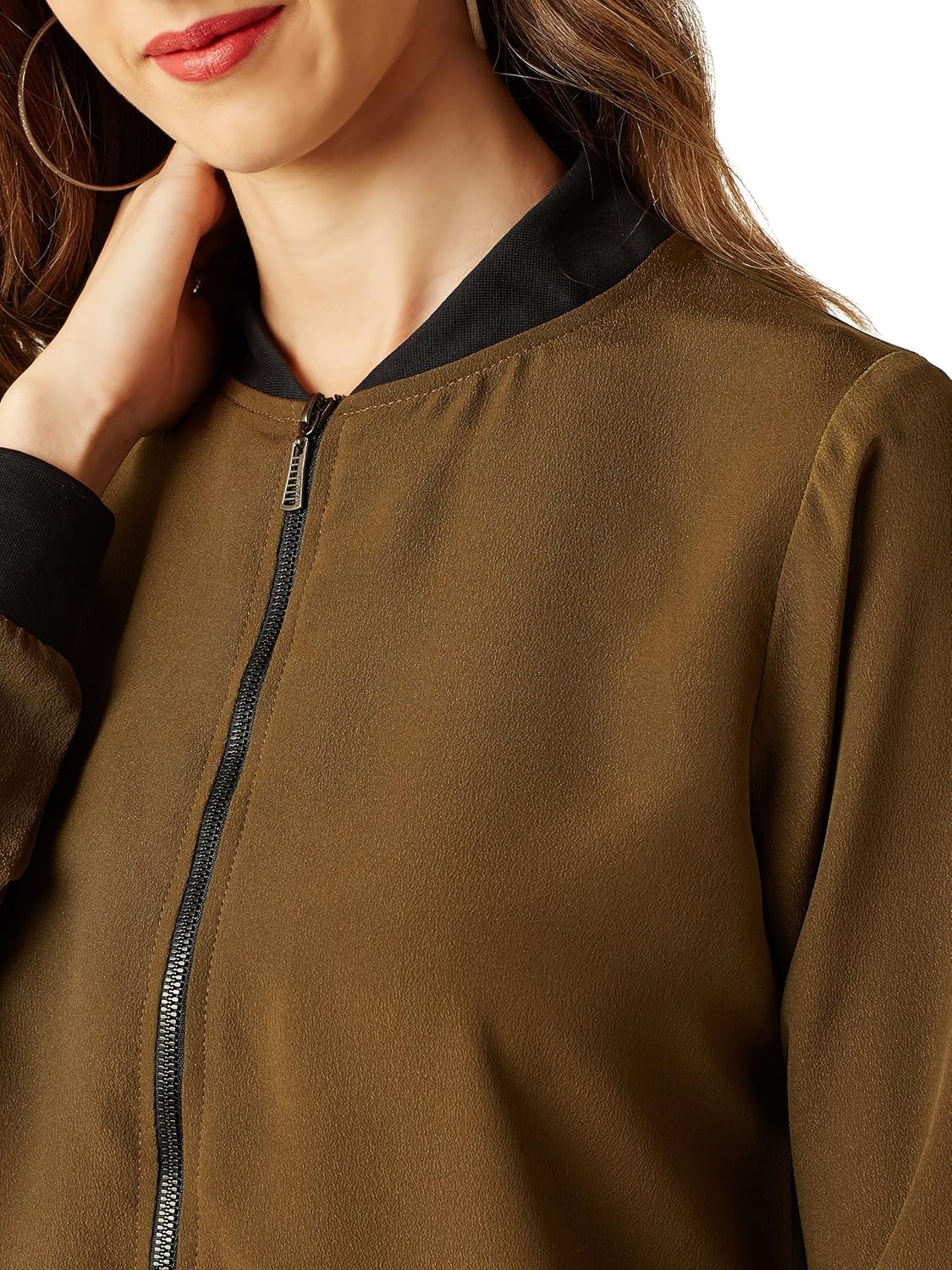 miss chase women's olive green bomber jacket
