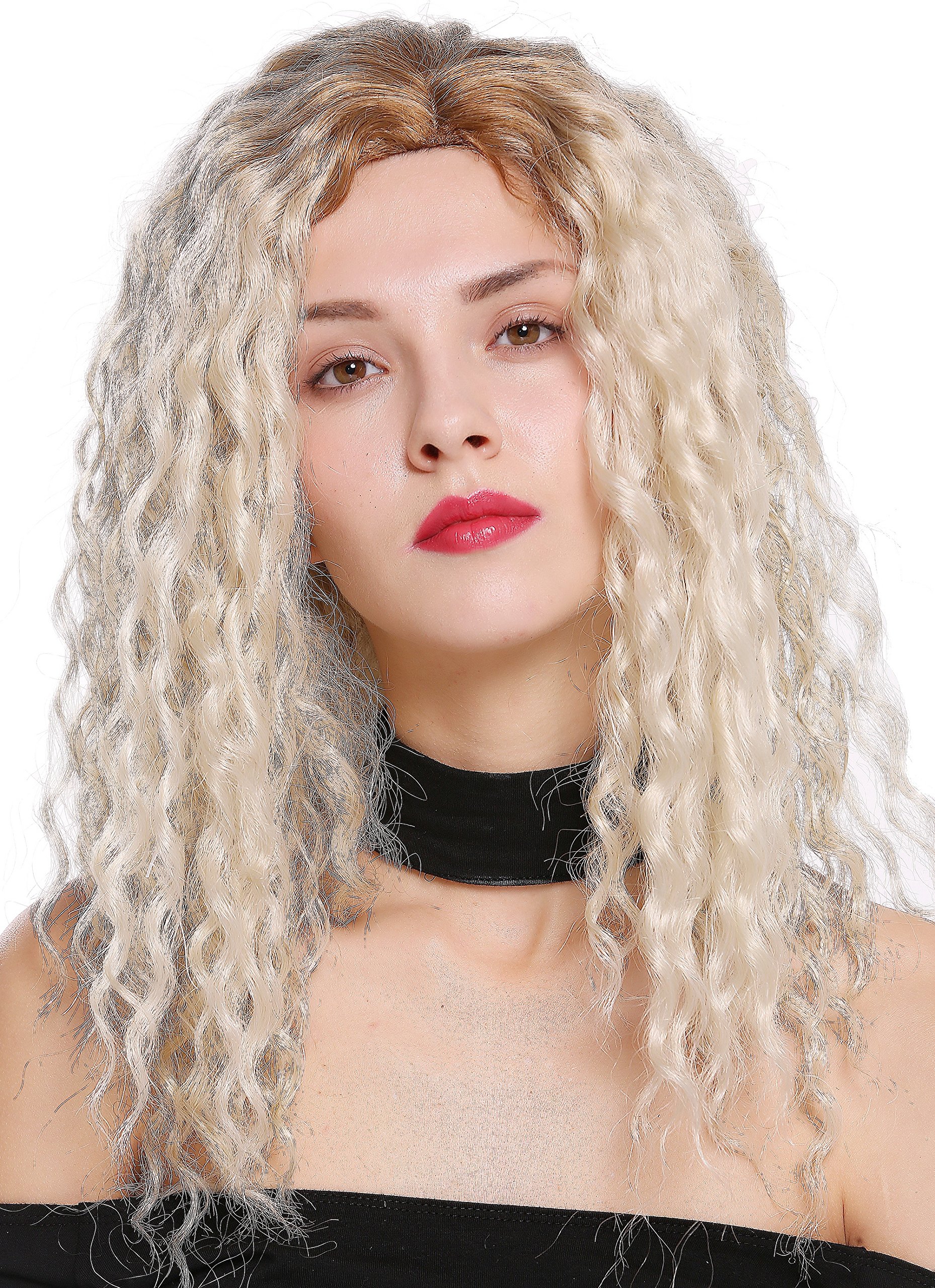 WIG ME UP - 803AD-CHAMPR Quality women's wig lady side parting afro curls curly ombre champagne blonde mix