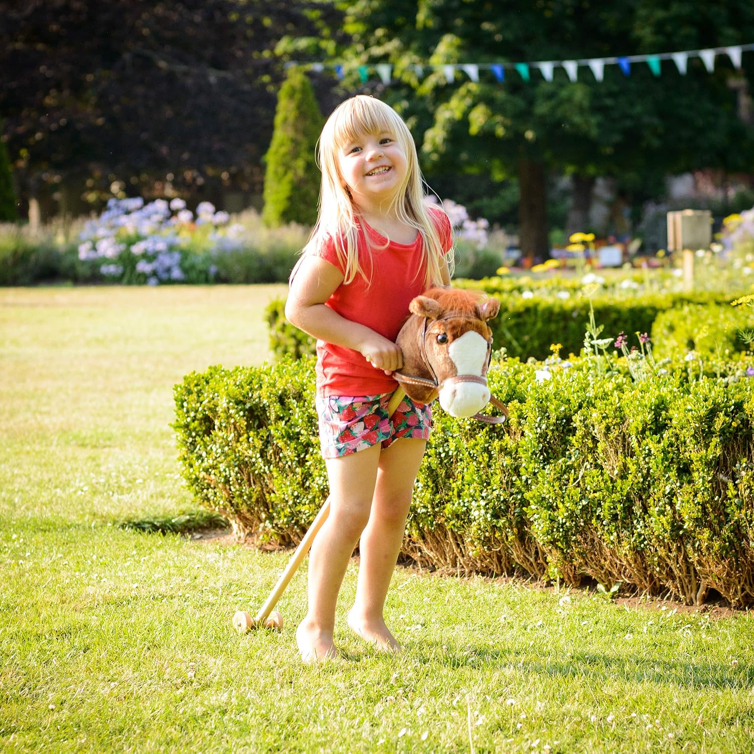 Toyrific 99 cm Hobby Horse Toy with Sounds, Strong Grip Handles and Wheels, Dark Brown - Image 3