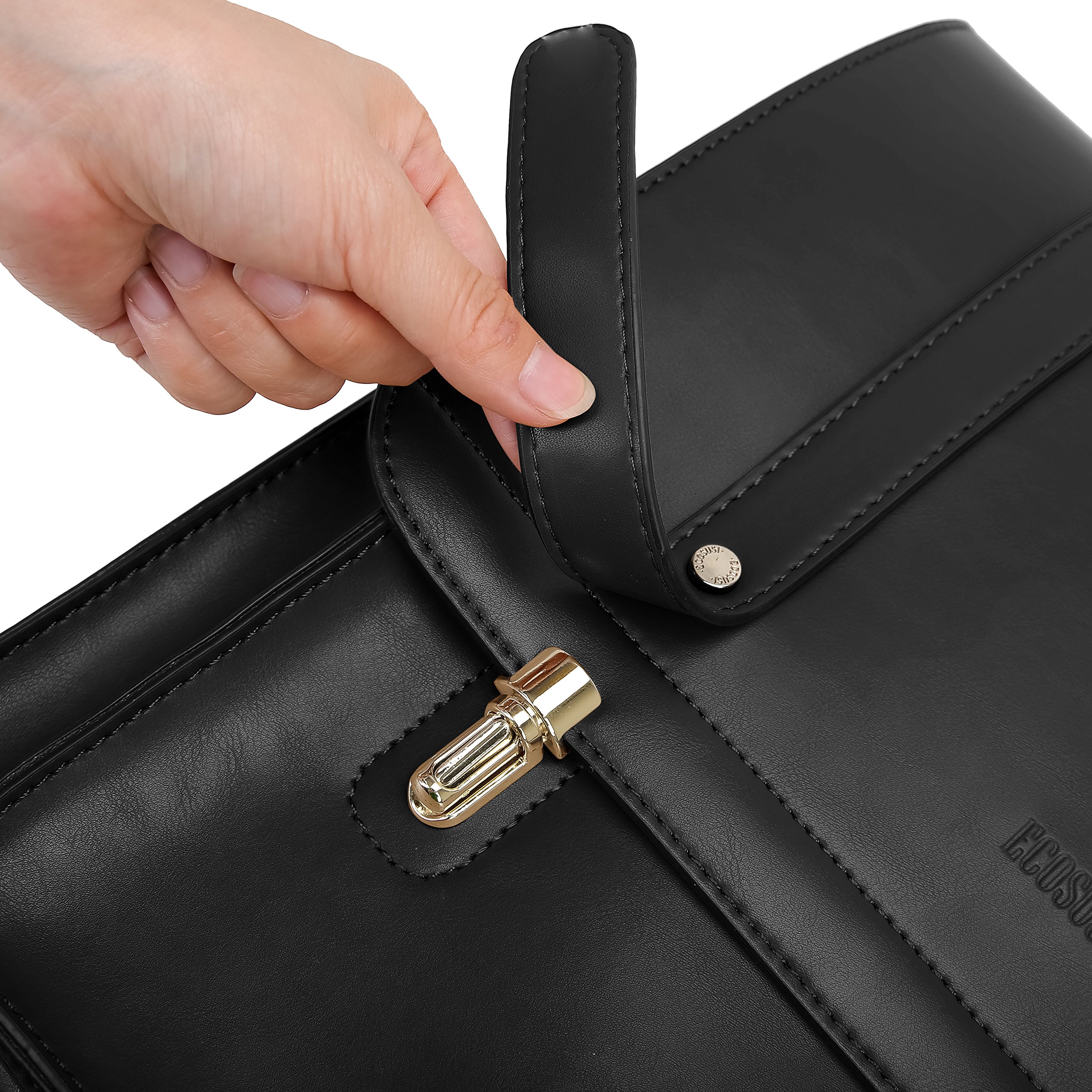 ECOSUSI Women Briefcase Laptop Backpack PU Leather Satchel Messenger