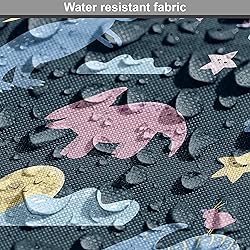 Ambesonne Cartoon Fabric by The Yard, Dino