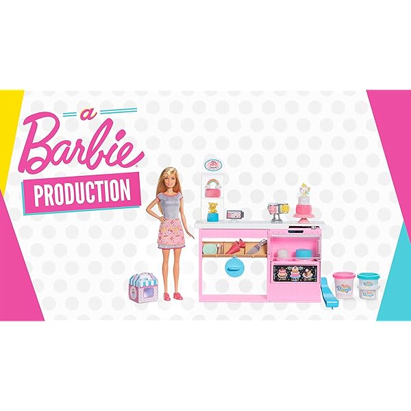 Barbie GFP59 - Tortenbäckerei-Spielset mit Blonder Puppe, Kücheninsel mit Ofen, Knete und Spielzeug zum Dekorieren für Kinder von 4 bis 7 Jahren – Bild 8