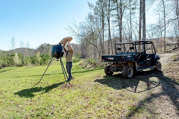MOULTRIE DEER FEEDER STANDARD – 200 LB. PROGRAMMABLE GAME FEEDER – REMOTE-CONTROLLED WILDLIFE FEEDER – MOULTRIE APP COMPATIBLE