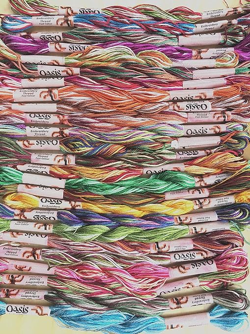 GCS 25 Large Silk Multi Coloured Embroidery Threads/Floss Nice