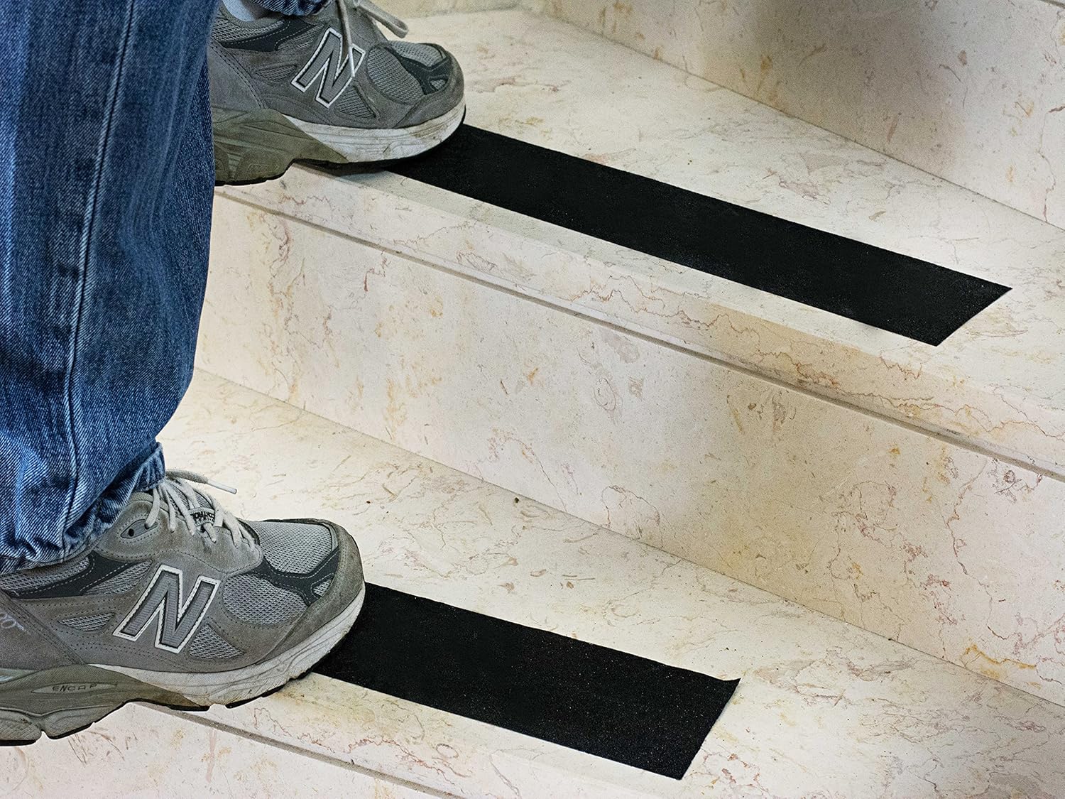 EdenProducts Heavy Duty Anti Slip Traction Tape, 4 Inch x 33 Foot Grip Tape Grit Non Slip, for Outdoor/Indoor, Non Skid Treads, High Traction Friction Abrasive Adhesive Stairs Step - Black - - 