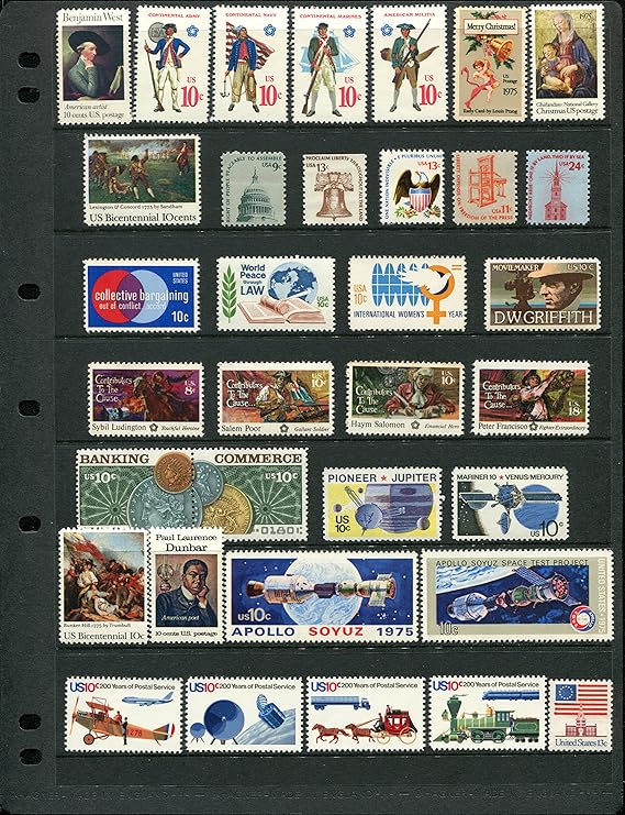 1975 COMPLETE MINT SET OF POSTAGE STAMPS ISSUED IN THE YEAR
