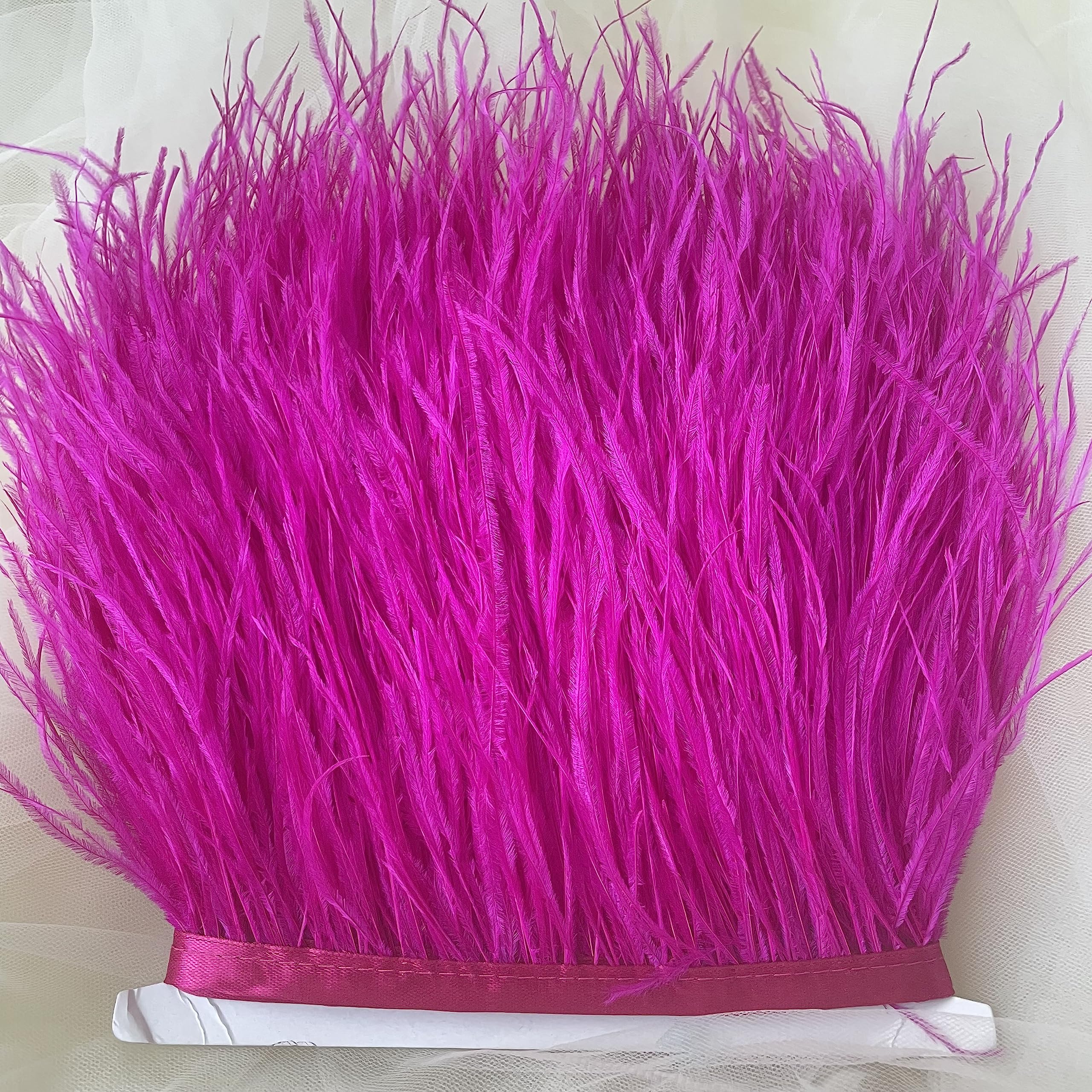 34 Colours Quality Ostrich Feather Trimming Fringe for Millinery Craft Dress Making (Magenta)