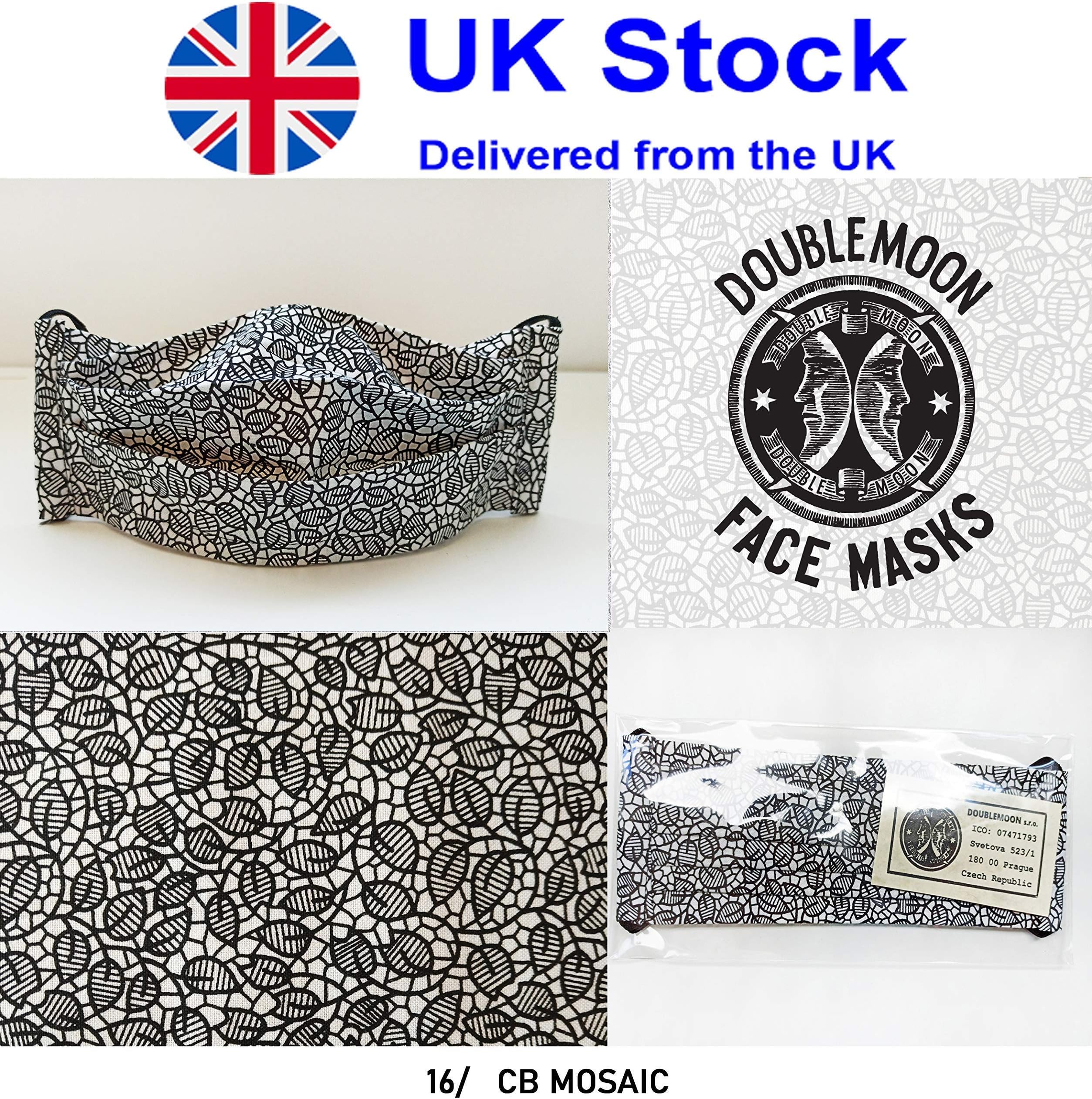 Reusable Face mask - washable cotton pocket filter UK Stock