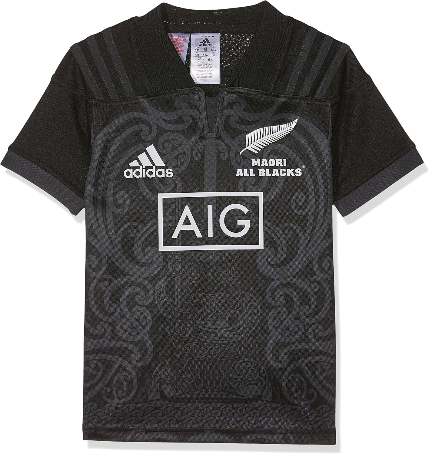 All Blacks Maori Nlle Zélande 2017 Adolescents - Maillot de Rugby -  Noir/Gris Foncé - Taille 14-15YRS: Amazon.fr: Vêtements et accessoires