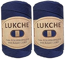 Lukche 3mm Premium Polyester Macrame Cord 2 Skein
