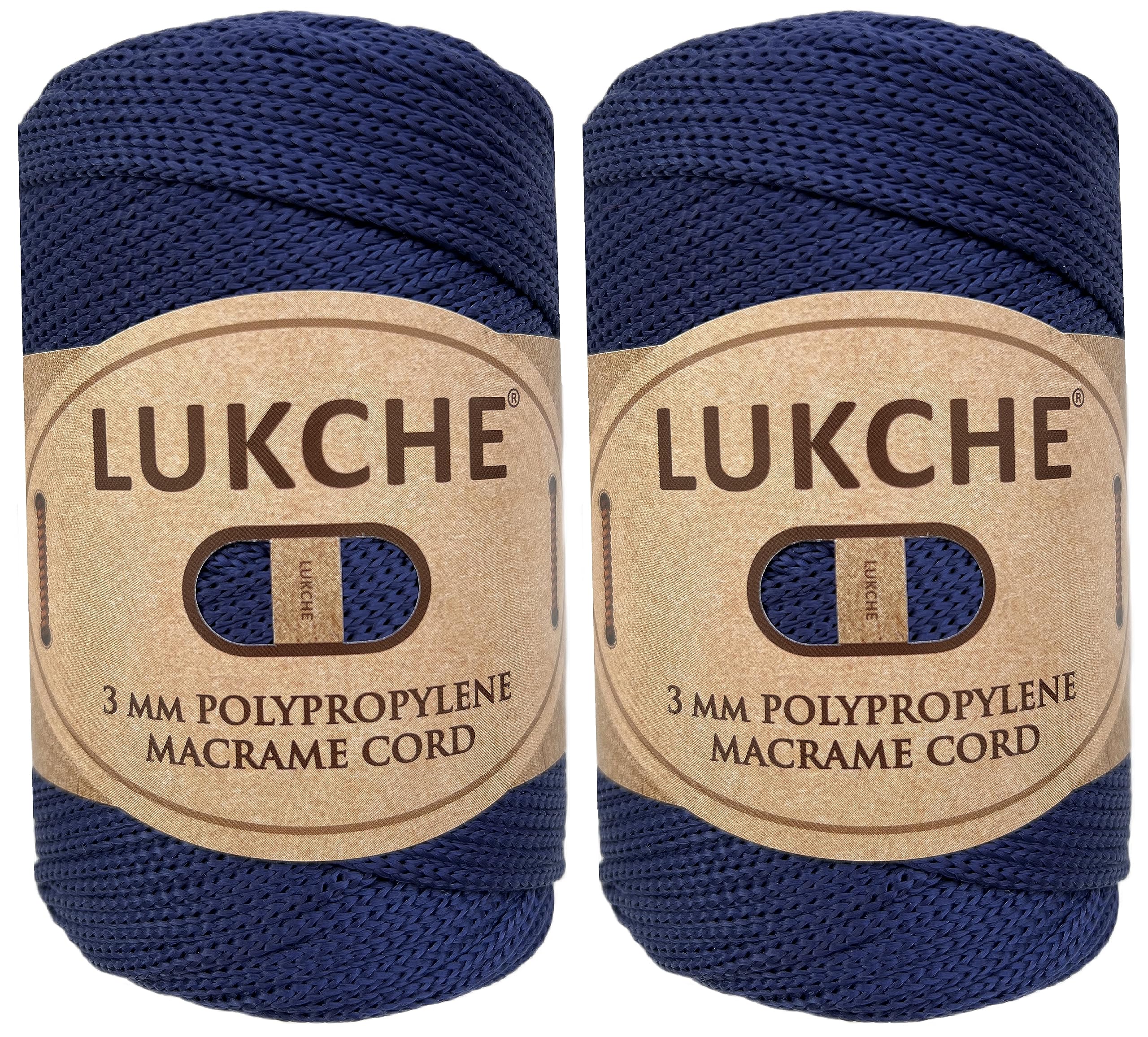 Lukche 3mm Premium Polyester Macrame Cord 2 Skein