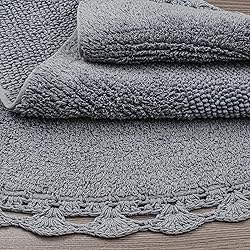 Half Circle Bohemian Bathroom Rug with Handwoven