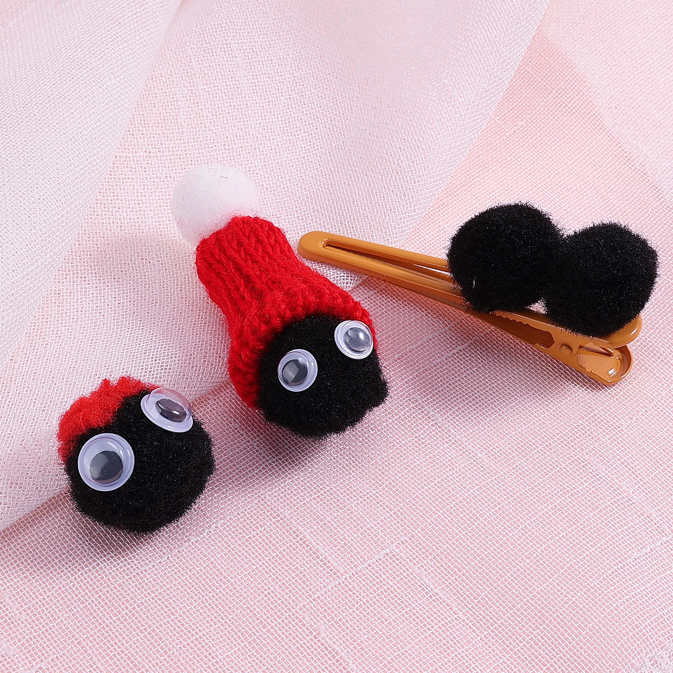 Caydo 200 Pieces Black Craft Pom Poms, 1 Inch Fuzzy Pompom Puff Balls for Arts and Crafts Projects Making and Halloween Decorations