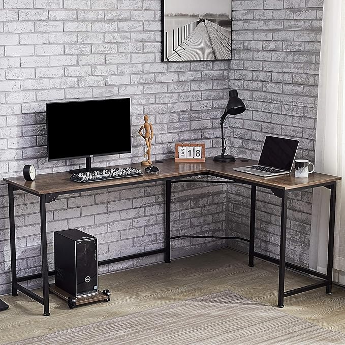 COZ L Shaped Computer Desk with Tower Stand 72" & 53