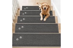 BEQHAUSE Stair Treads for Wooden Steps Non-Slip Machine Washable Carpet Stair Treads 28"X9" Soft Indoor Stair Runner for Kids
