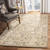 SAFAVIEH Anatolia Collection Area Rug - 9' x 12', Beige &amp; Sage, Handmade Traditional Oriental Wool, Ideal for High Traffic Areas in Living Room, Bedroom (AN559A)