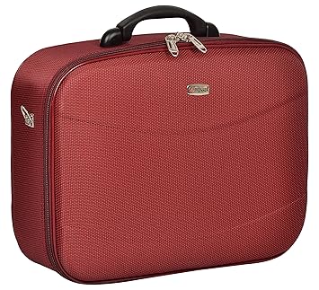 TREKKER Polyester 32.5 Cm Red Double Shell Sided Suitcases & Trolley Bag