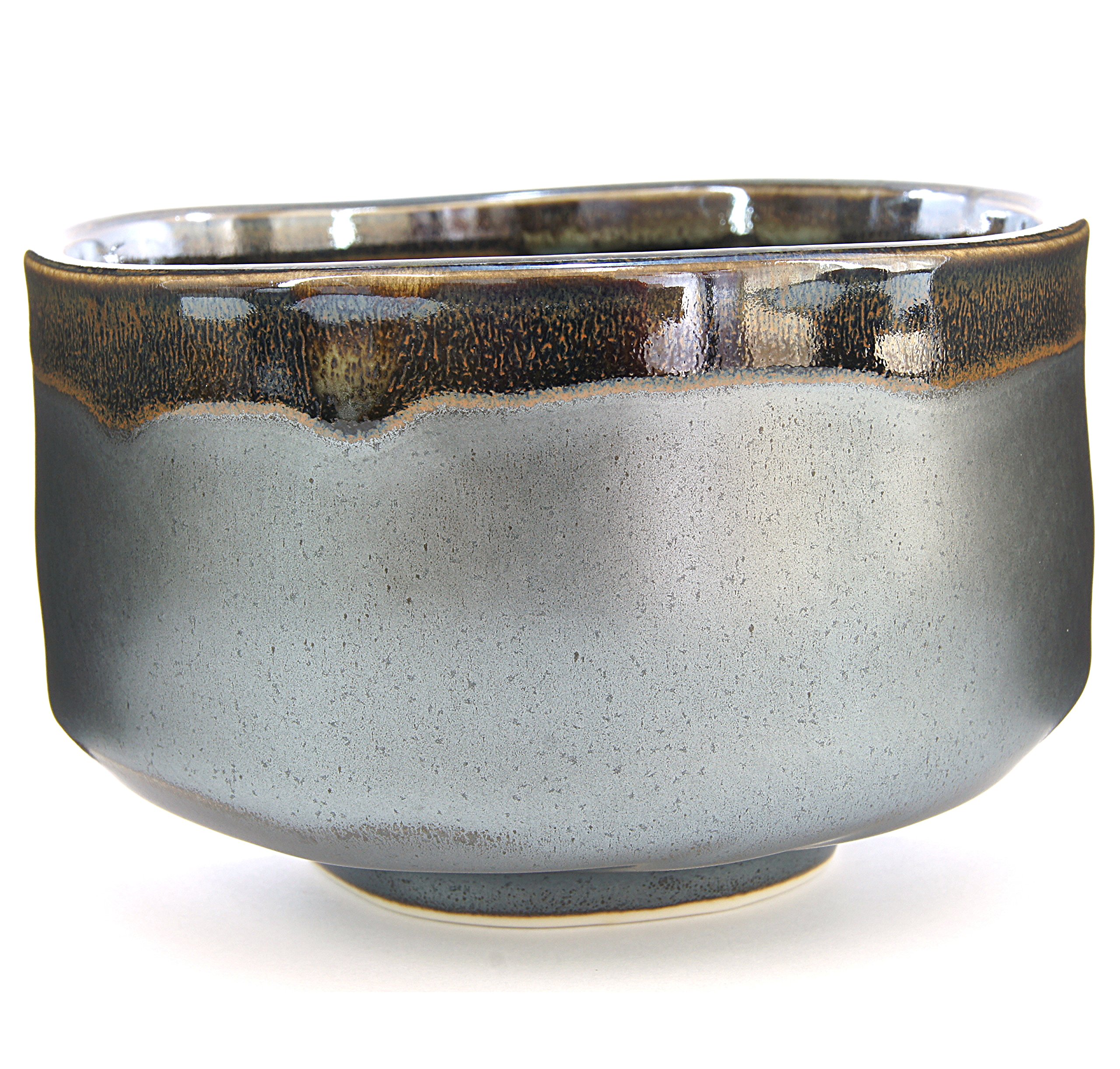 Mino Ware Japanese Handcrafted Matcha Tea Bowl Black, Matcha Tea Cup Ceremony, Authentic Pottery, Kuro Oribe Chawan