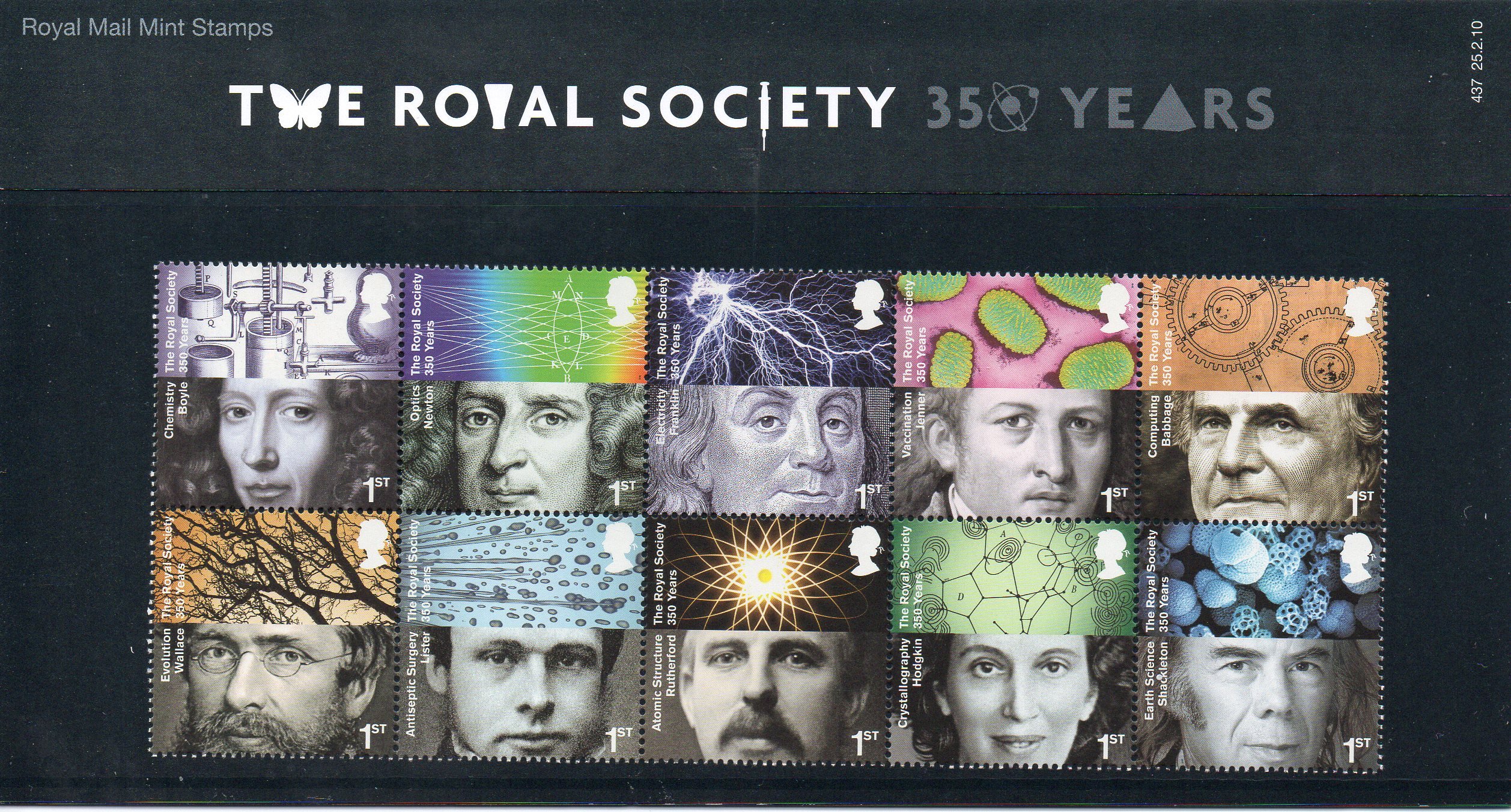2010 The Royal Society 350 Years Presentation Pack Stamps No:437