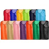 American Challenge Soccer Pinnies (10-Pack) – Mesh Jersey Vest for Scrimmage Practice, Soccer Pennies and Training Bibs