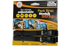 ROK Straps Adj. 12-42 X 5/8" Stretch in BLACK-2 In A Pack