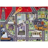 DC Comics Batman's Gotham City Adventure Road Play Rug 3x5 | Kids Interactive Toy Car Play Mat Carpet for Toddler Classroom, Playroom &amp; Baby Nursery