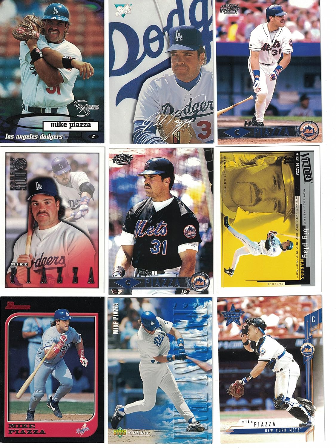 Mike Piazza 25 Different Baseball Cards Featuring Mike Piazza New Member Of The Baseball Hall Of Fame At Amazon S Sports Collectibles Store