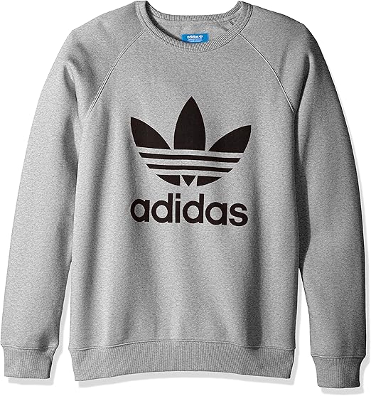 adidas Originals Men's Trefoil Crew Sweatshirt, Medium Grey Heather