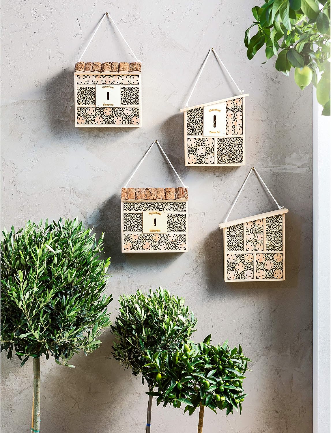 Dehner Natura Insect Hotel Osmia, Approx. 32 x 9 x 30 cm, Pine, Fir Wood, Bamboo/Plywood, Natural, Brown - Image 4