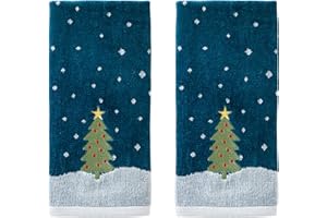SKL Home Christmas/Winter Hand Towel Set, Simple Tree 2 Count