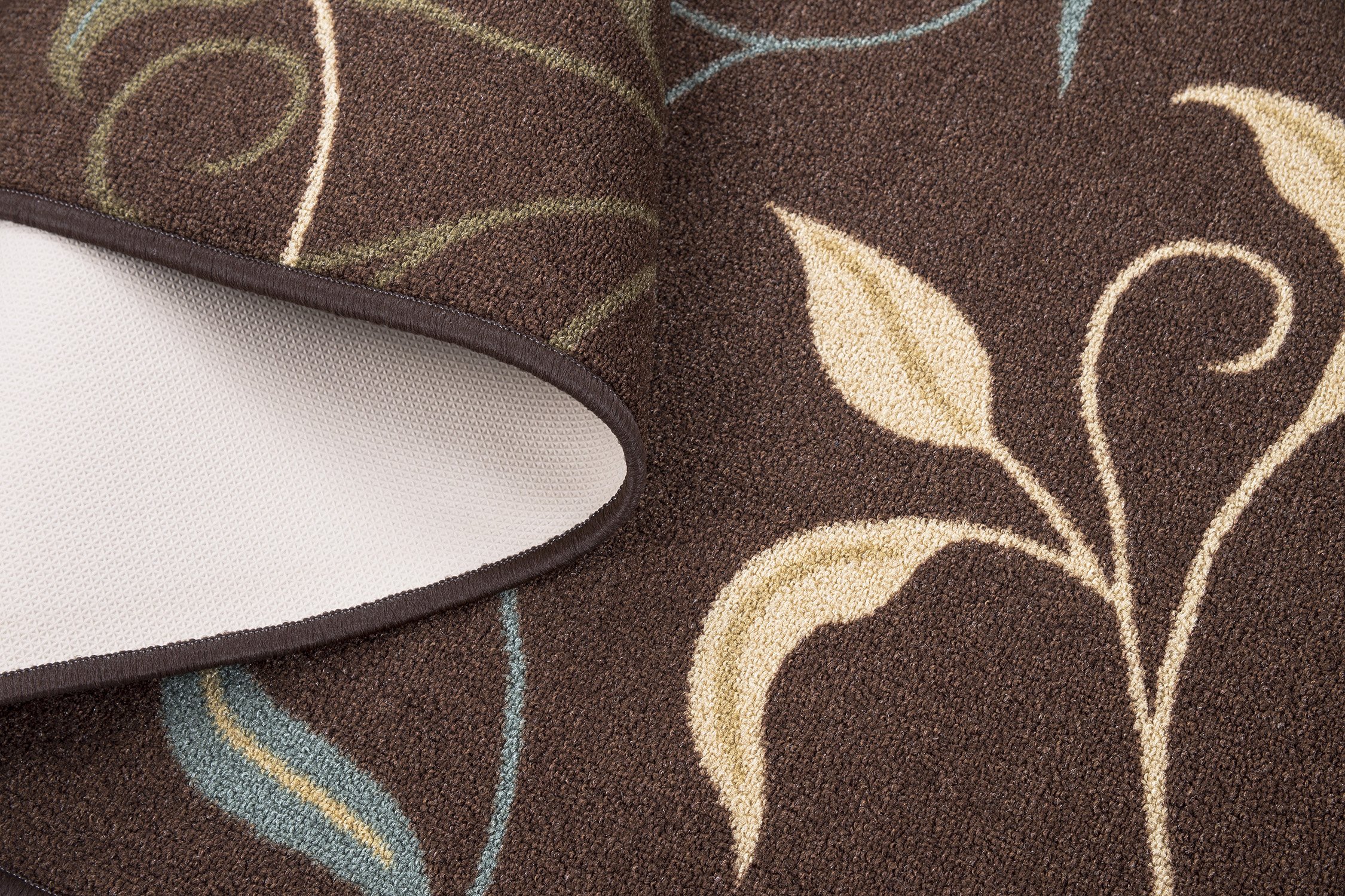 Ottomanson OTH2068-3X5 Area Rug, 3'3" x 5'0", Chocolate Leaves