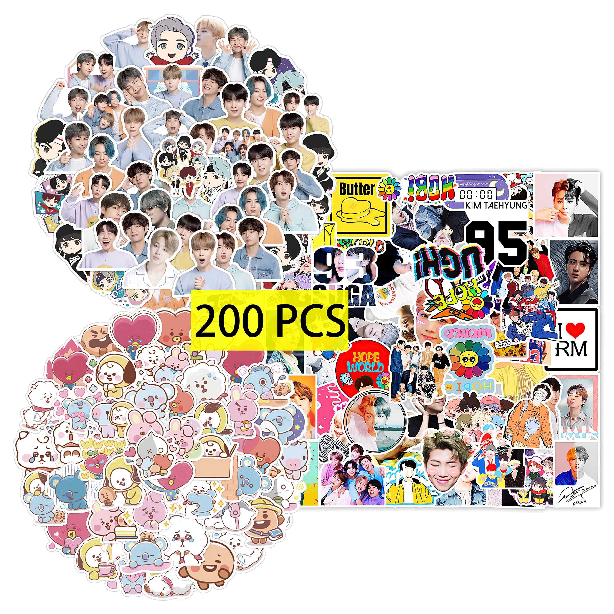 GTOTd Kpop Stickers (200PCS) Gifts Merch BTS Star Party Supplies Vinyl Decor for Laptop Skateboard Guitar Luggage Water Bottle for Teens โ image 1