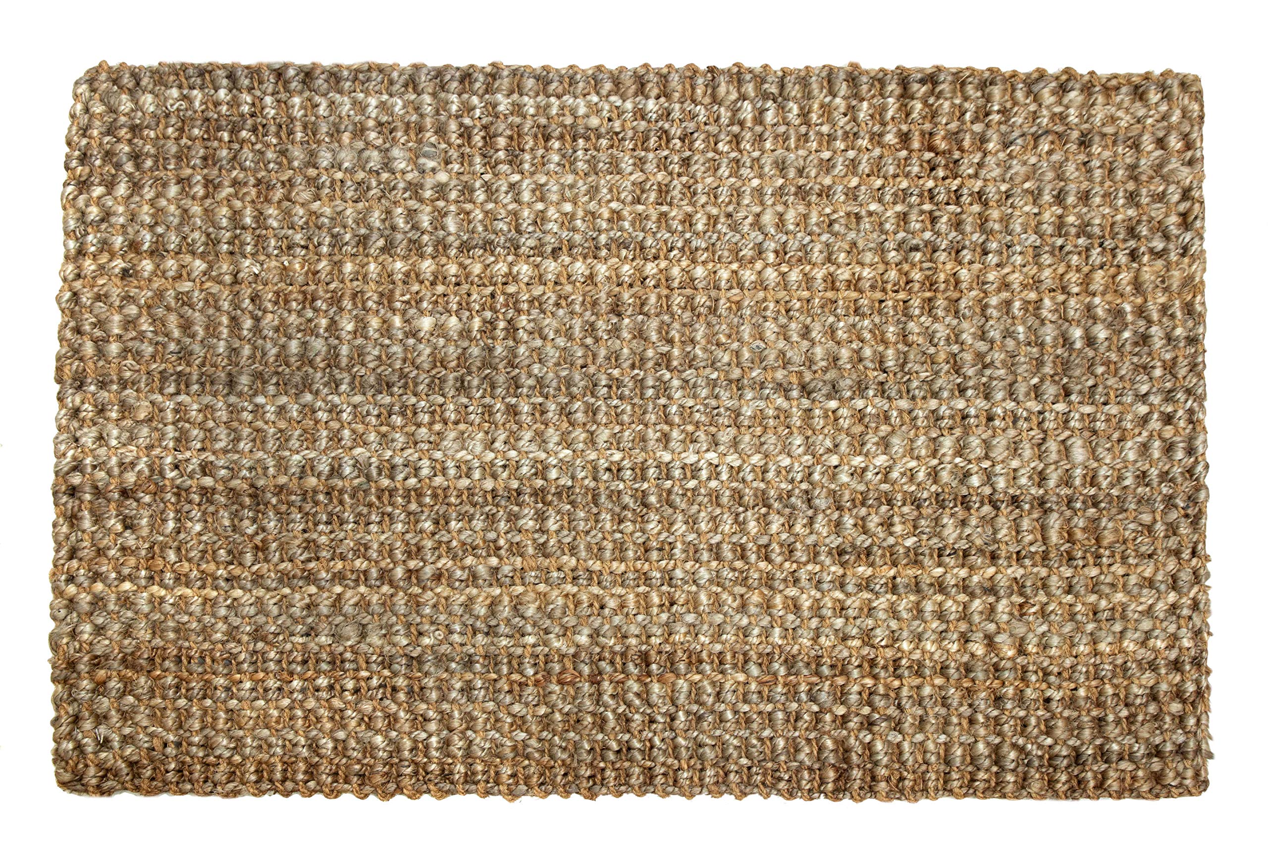 Iron Gate Handspun Jute Area Rug 3x5 Hand Woven by Skilled Artisans, 100% Natural eco-Friendly Jute Yarns, Thick Ribbed Construction, Reversible for Double The wear, Rug pad Recommended