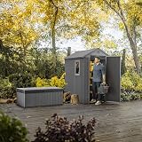 Keter Darwin Garden Storage Shed 6x4ft Grey Wood Look All Weather Resistant view 6